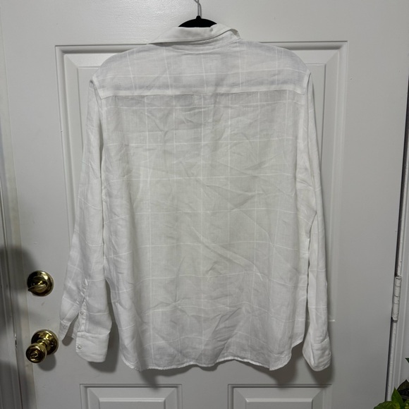 NWOT Frank & Eileen Eileen Check White Linen Shirt Size Medium Size - Picture 7 of 9